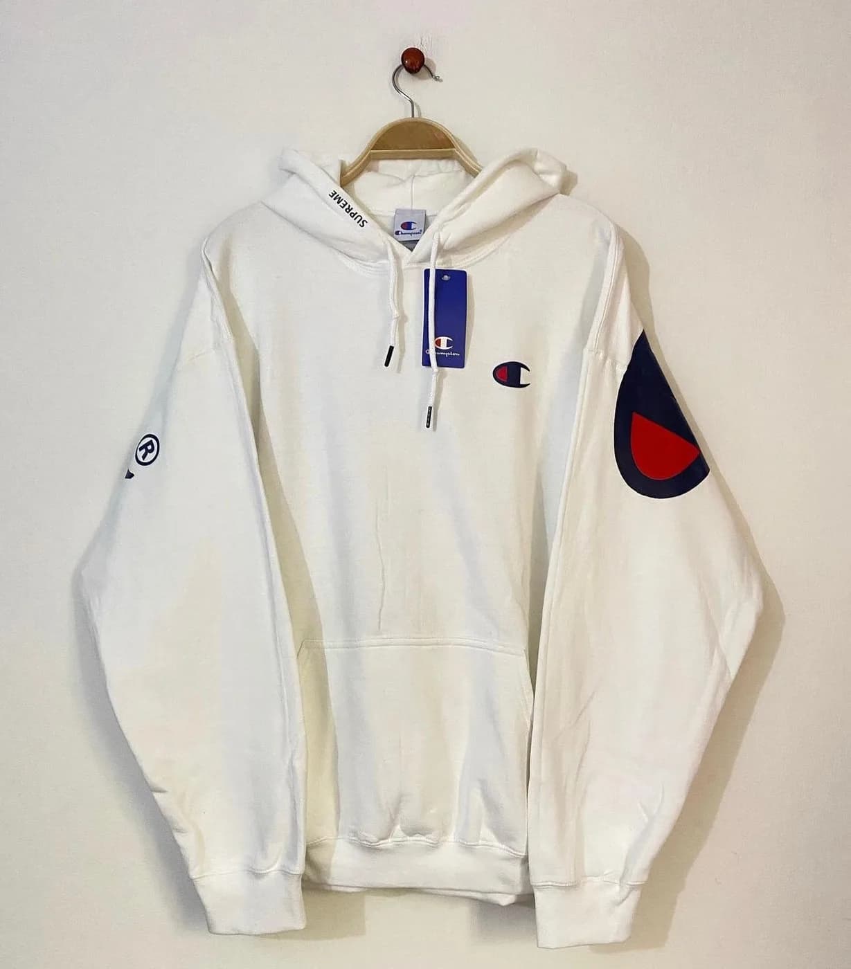Hoddie champion grd white